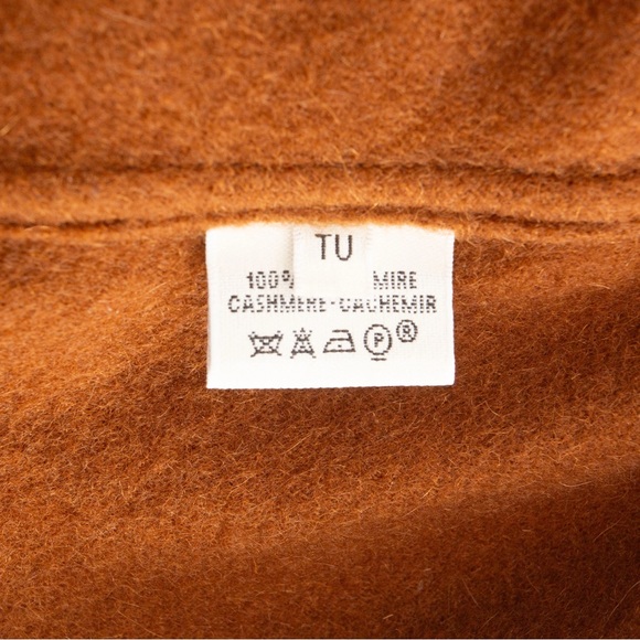 Hermès Brown Cashmere Fringed Cowl-Neck Poncho - Picture 6 of 7